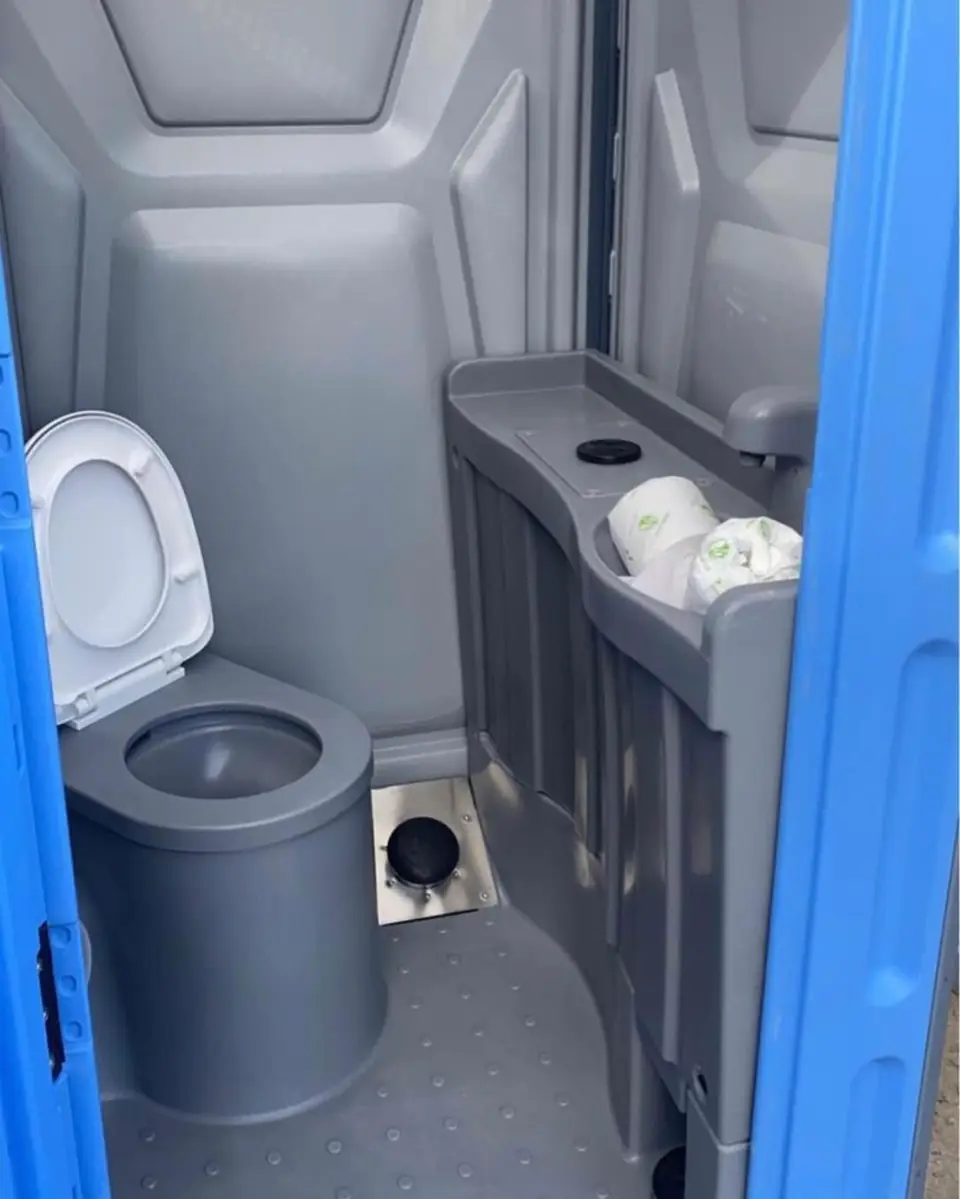 Sink basin inside a deluxe porta potty